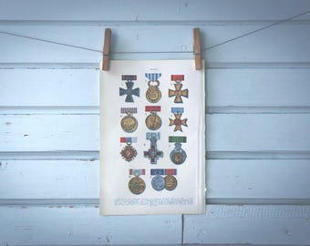 1937 Vintage Orders & Medals Illustration