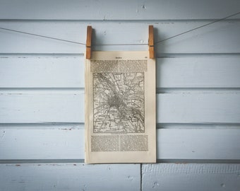 1887 Vintage Warsaw Map