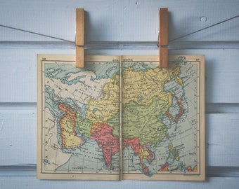 1910s Vintage Map of Asia