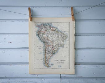1904 Vintage South America Map