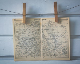 1910s Vintage Manitoba Map