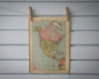 1939 Vintage North America Map