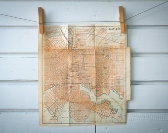 1894 Vintage Map of Baltimore