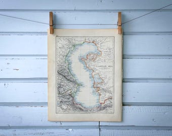 1904 Vintage Map of the Caspian Sea