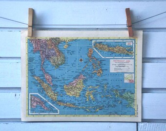 1955 Vintage Southeast Asia Map