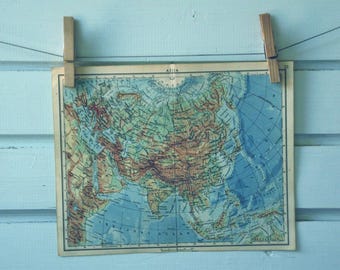 1951 Vintage Map of Asia