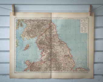 1906 Vintage Northern England Map