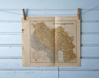 1920s Vintage Map of Yugoslavia