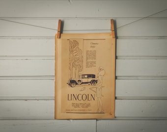 1930 Vintage Lincoln Advertisement Illustration