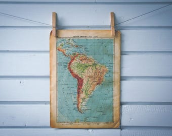1939 Vintage South America Map