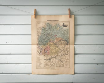1887 Vintage Map of Germany