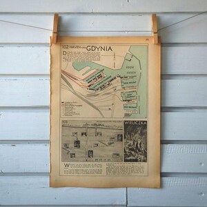 1941 Vintage Map of Gdynia