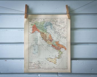 1907 Vintage Map of Italy in Roman Times