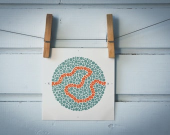 1986 Vintage Ishihara Color Test Plate