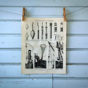 1907 Vintage Deep Sea Exploration Lithograph Illustration