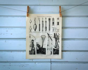 1907 Vintage Deep Sea Exploration Lithograph Illustration