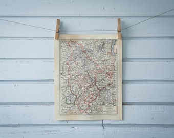 1907 Vintage Rhineland Map