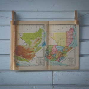 Carte vintage 1946 du Guatemala
