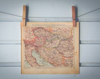 1929 Vintage Austria-Hungary Map