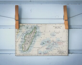 1895 Vintage Madagascar Map