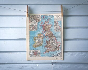 1936 Vintage UK & Ireland Map