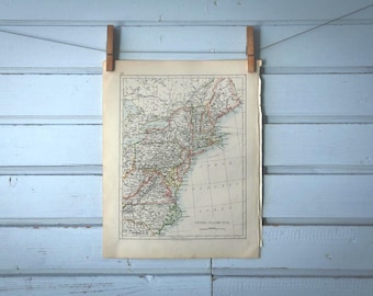 1892 Vintage Northeast United States Map