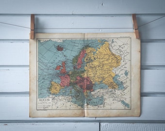 1916 Vintage Map of Europe