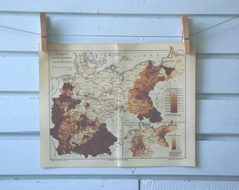 1890 Vintage Germany Religion Map