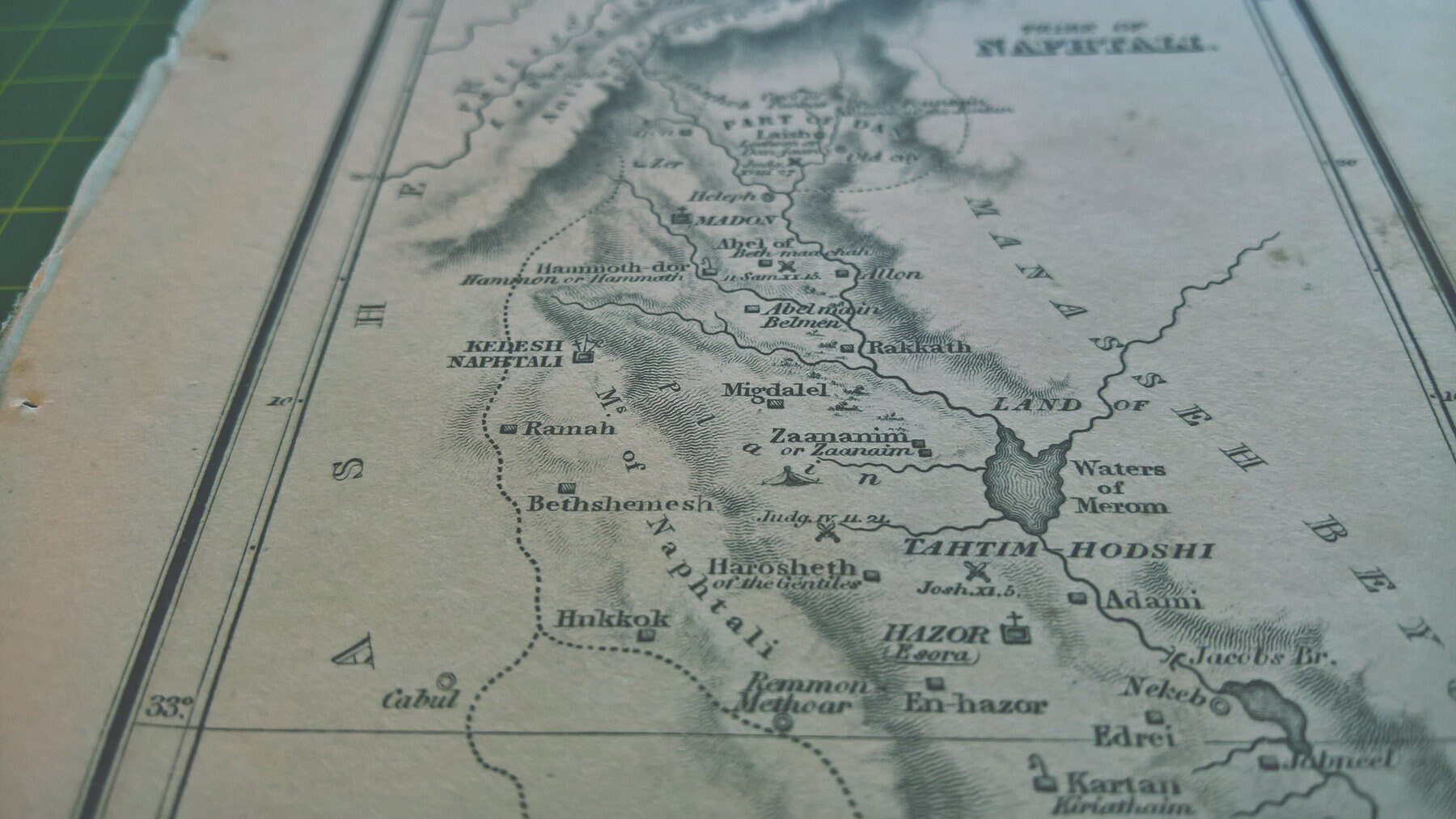 1823 Vintage Tribe of Naphtali Map