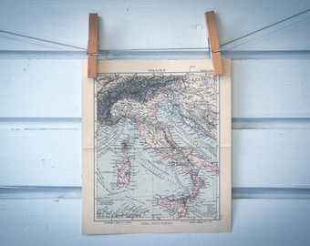 1893 Vintage Map of Italy