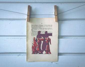 1930 Vintage Carrying the Dead Illustration