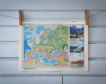 1967 Vintage Map of Europe