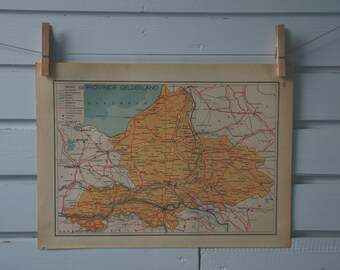 1941 Vintage Map of Dutch Gelderland Province