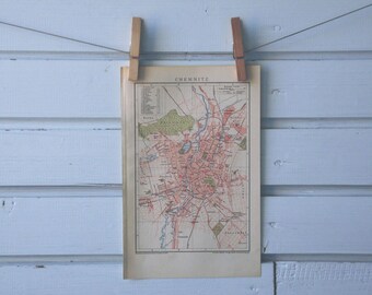 1894 Vintage Chemnitz Map
