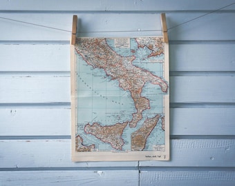 1936 Vintage South Italy Map