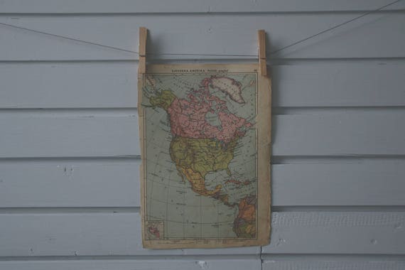 1934 Vintage Map of North America