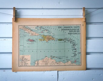 Carte des Antilles vintage 1941