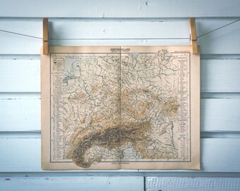 1884 Vintage Central Europe Map