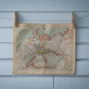 1887 Vintage Karte von Deutschland