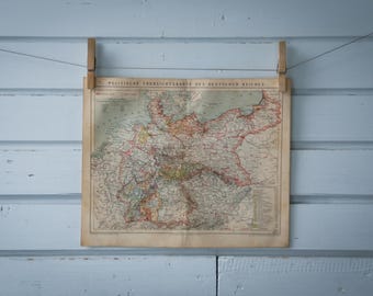 1887 Vintage Map of Germany