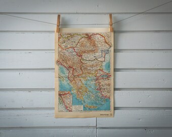 1936 Vintage Map of the Balkans