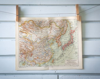 1890 Vintage Map of China