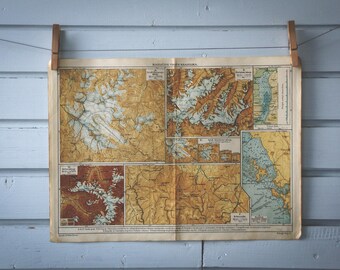 1920s Vintage Introduction to Cartography Atlas page