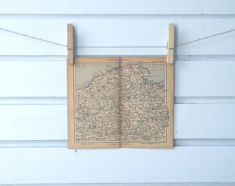 1943 Vintage North Poland Map