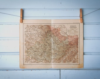 1897 Vintage Moravia & Silesia Map