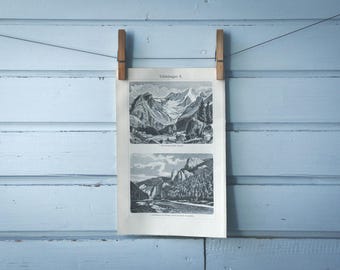 1907 Vintage Valley Types Lithograph Illustration