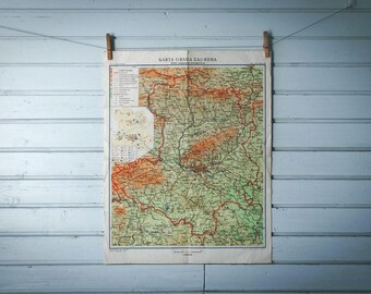 1966 Vintage Zagreb & Surroundings Map