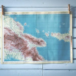 Carte de la province de Morobe, vintage 1968