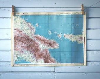 1968 Vintage Morobe Province Map