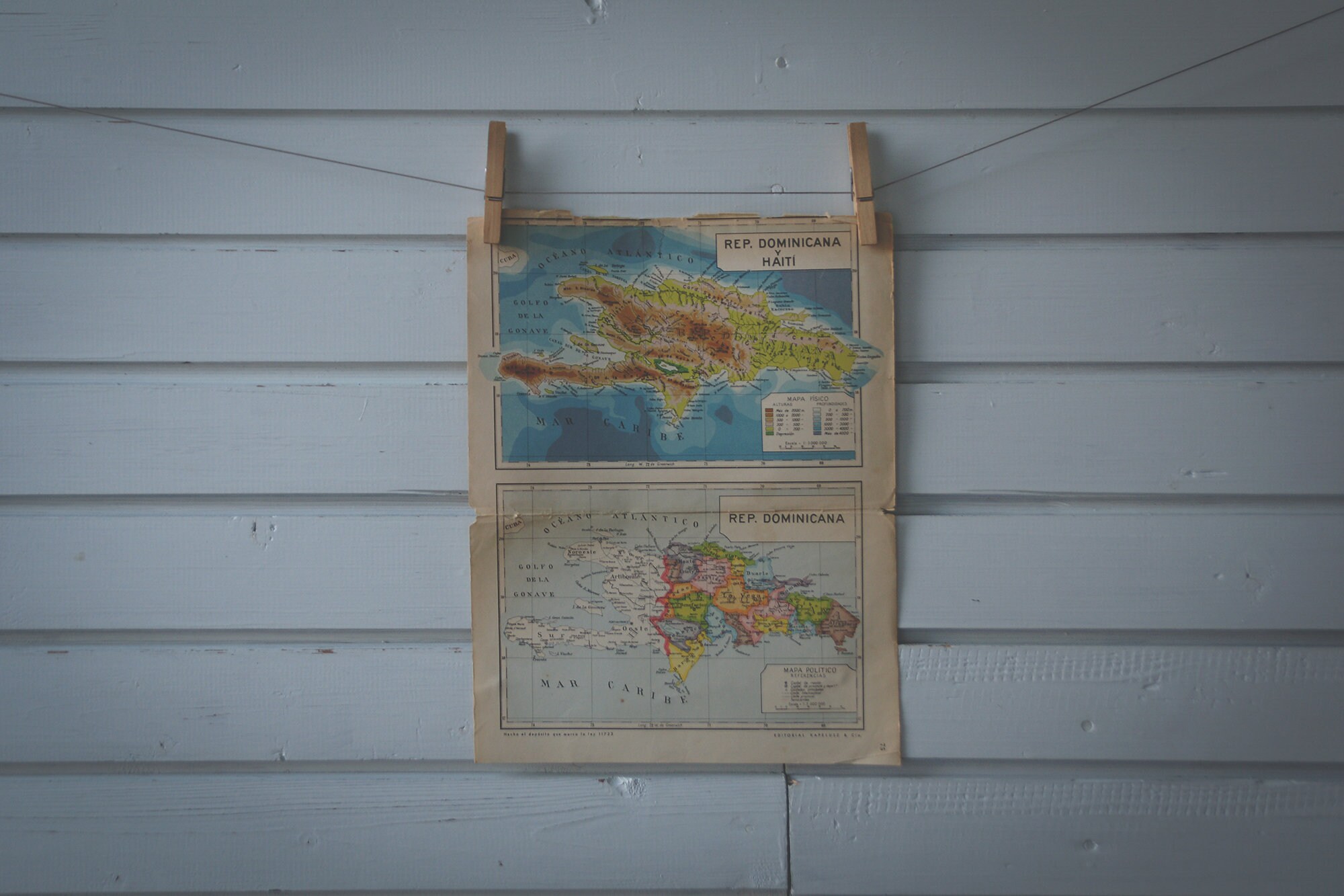 1950 Vintage Dominican Republic Map